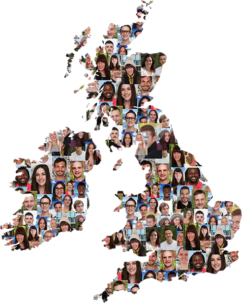 Map of UK created from images of people